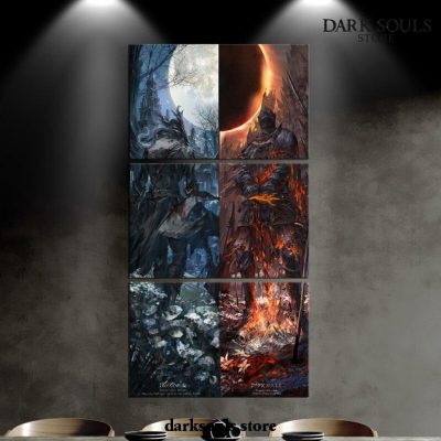 3 Panel Dark Souls Fantasy Canvas Wall Art