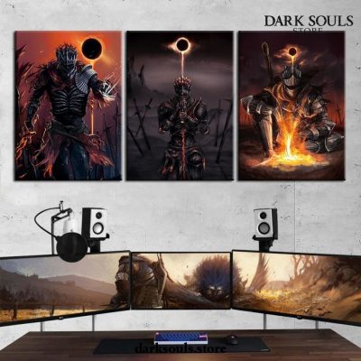 3 Piece Dark Souls Iii Warrior 3D Wall Art