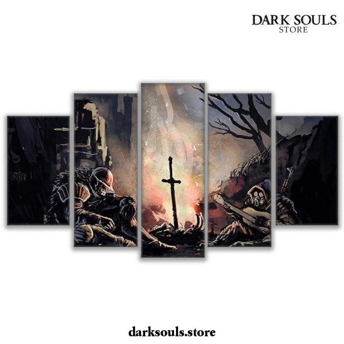 5 Pieces Dark Souls Night Moment Canvas Wall Art