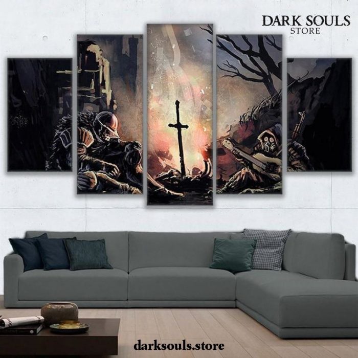 5 Pieces Dark Souls Night Moment Canvas Wall Art