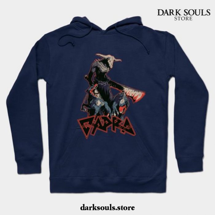 Capra Demon Unofficial Dark Souls Metal Band Tee Hoodie Navy Blue / S