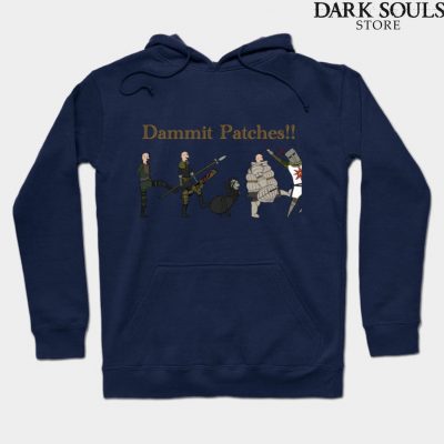 Damn It Patches Dark Souls Hoodie Navy Blue / S