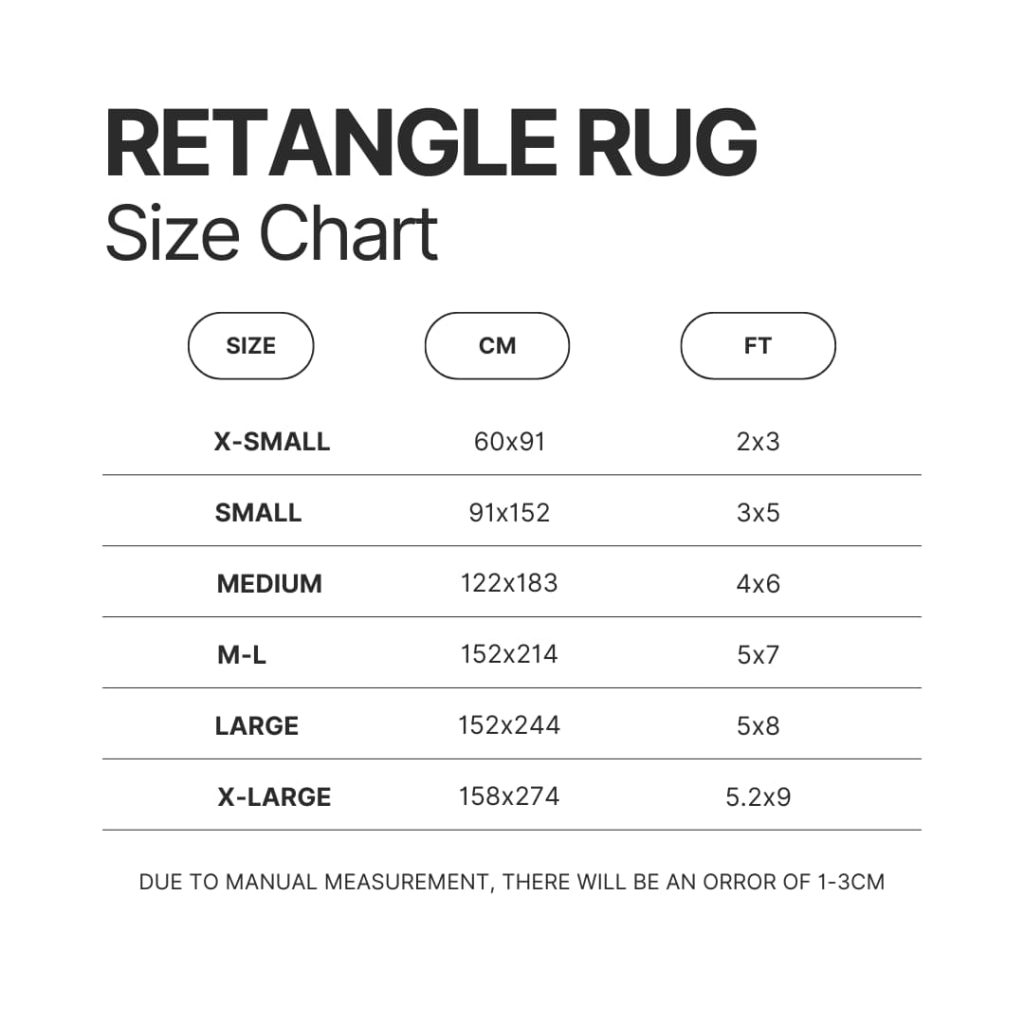 Retangle Rug Size Chart - Dark Souls Store